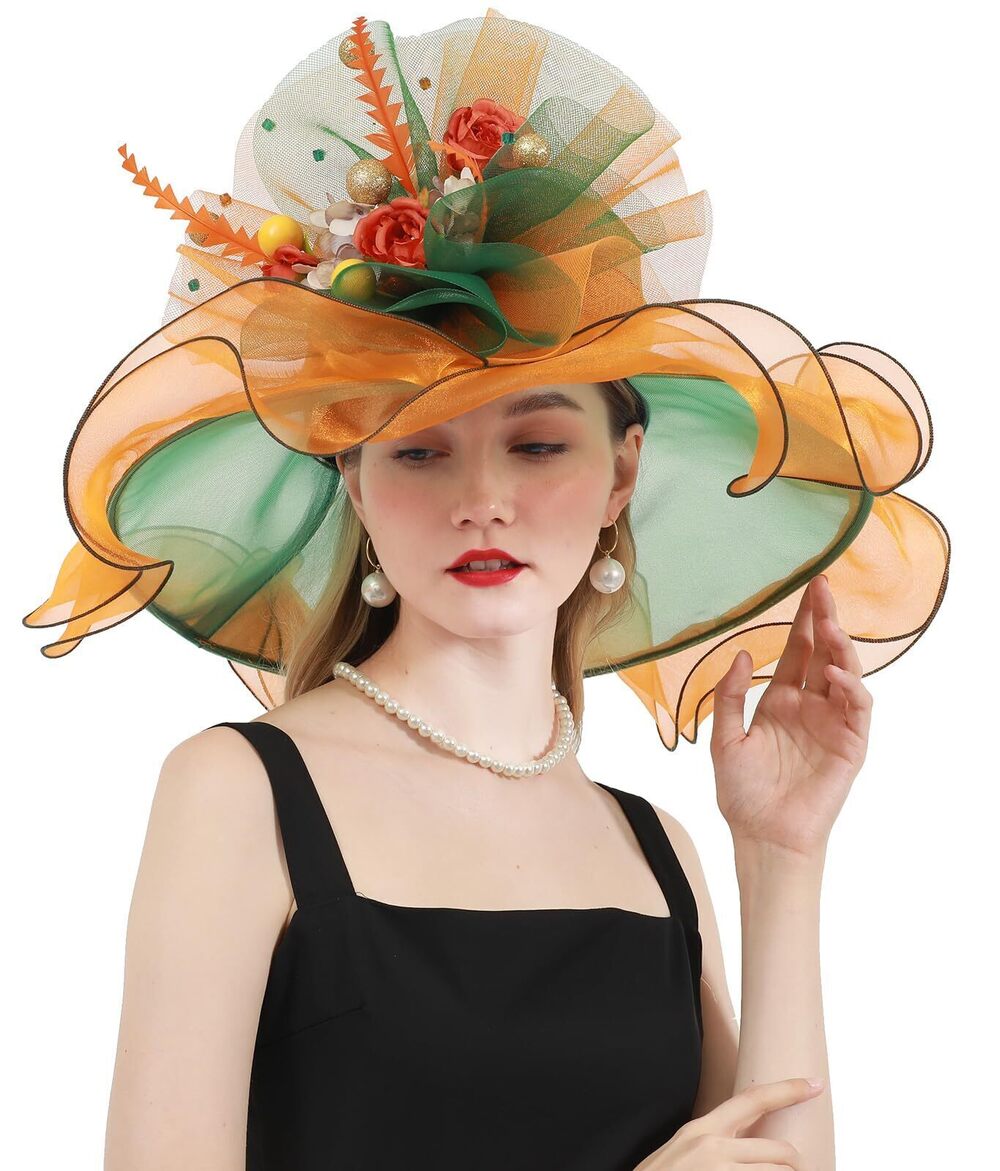 6673 Organza Fascinator Kentucky Hat Derby Floral Tea Party Wedding Hat 867